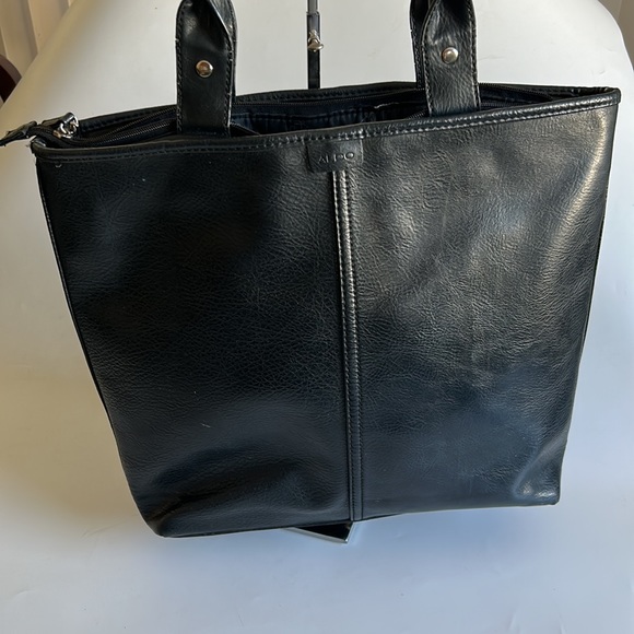 Aldo Black Soft Faux Leather Tote Bag - Picture 4 of 16